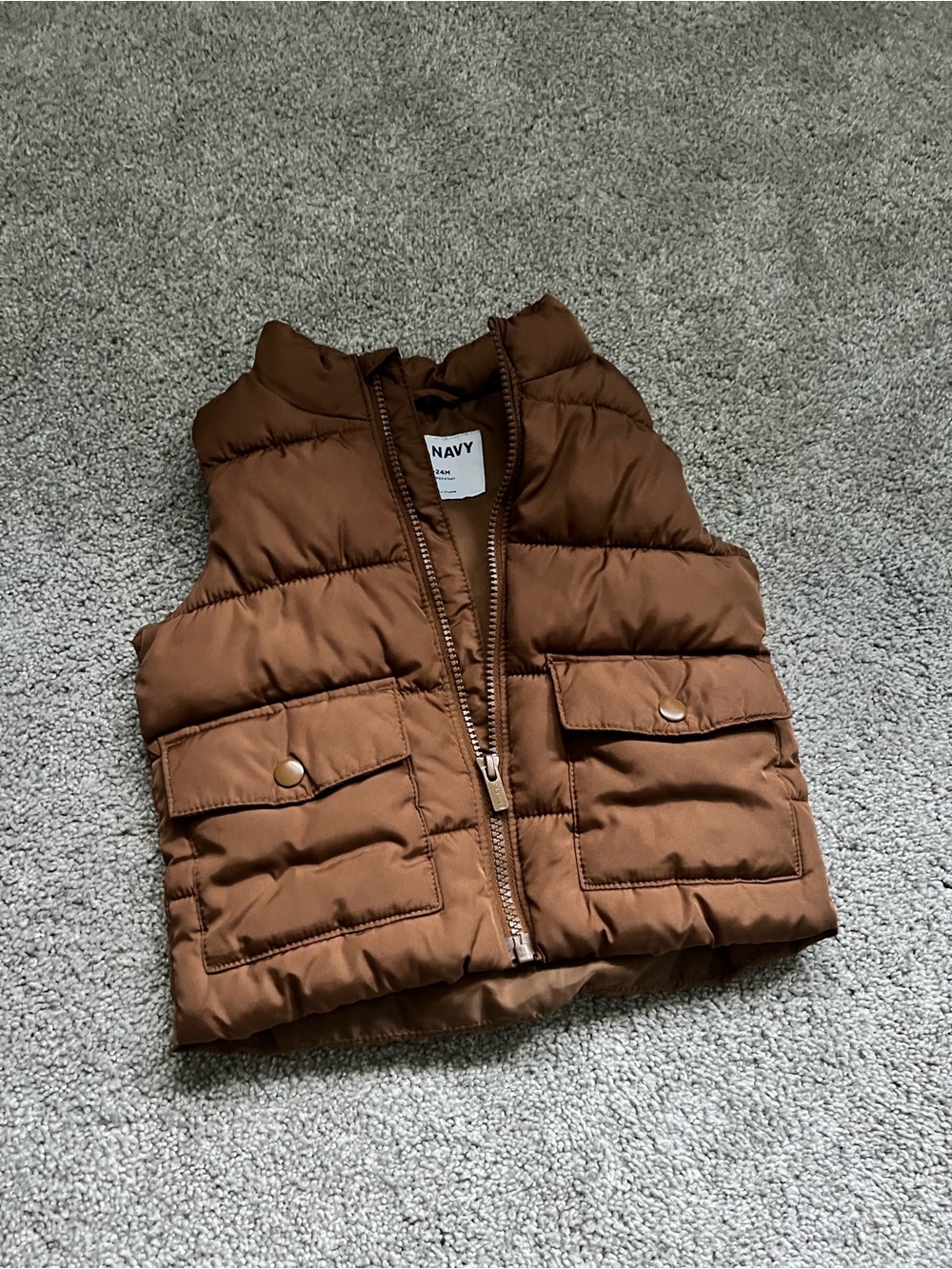 Old Navy Brown Quilted Puffer Vest for toddler